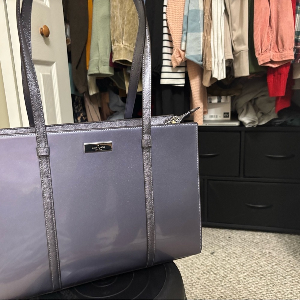 Kate Spade Purple Structured Tote Bag